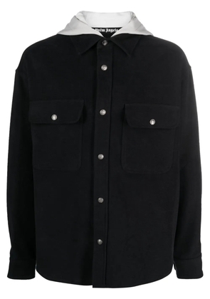 Palm Angels monogram-print hooded overshirt - Black