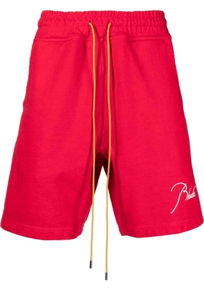 RHUDE logo-embroidered track shorts