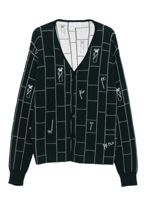 Maison Labiche grid-pattern cardigan - Green