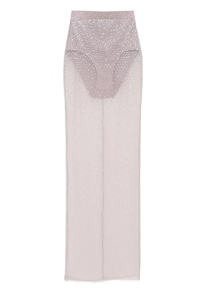 Alex Perry crystal mesh maxi skirt - Purple