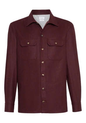 Brunello Cucinelli flannel pocket shirt - Red