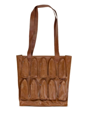 Who Decides War Pocket Thorned tote bag - Brown