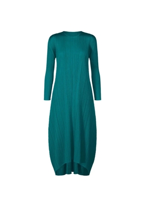 Pleats Please Issey Miyake long-sleeved pleated midi dress - Green