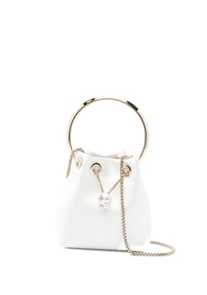 Jimmy Choo Bon Bon ring-handle clutch mini bag - White