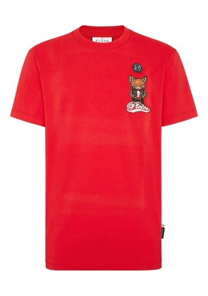 Philipp Plein fox-patch T-shirt - Red