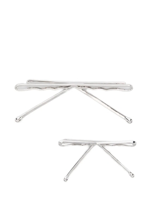 SHUSHU/TONG bow-design hair clip (pack of two) - Silver