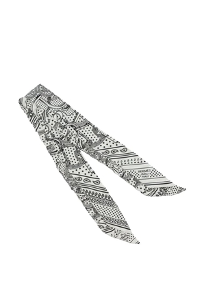 Hermès Pre-Owned 2000-2025 Eperon d Or Bandana Ruffled Twilly Silk Scarf scarves - White