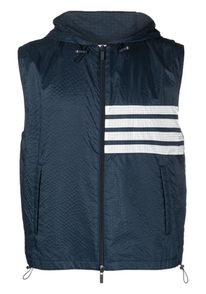 Thom Browne 4-Bar stripe ripstop hooded gilet - Blue