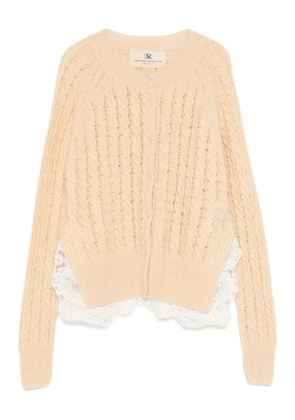 Ermanno Scervino lace-trim cardigan - Neutrals