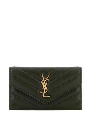 Saint Laurent quilted card holder - Green