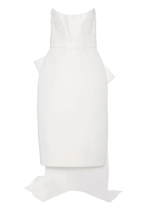 Amsale bow-embellished high-low dress - White