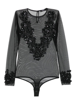 Amen floral-motif top - Black