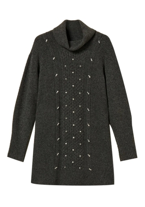 TWINSET embellished knitted mini dress - Grey