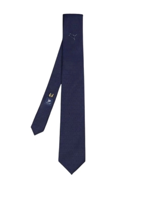 Elios Milano Gemini geometric-pattern silk tie - Blue