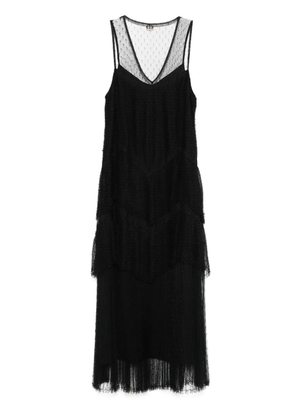 TWINSET pleated tulle midi dress - Black