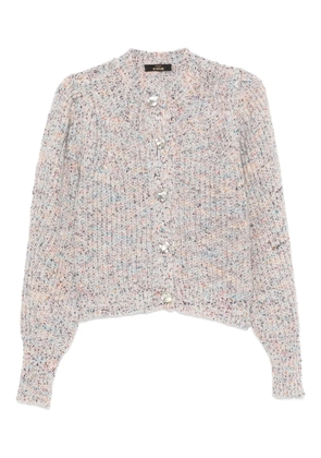 TWINSET puff-sleeve speckled cardigan - Neutrals
