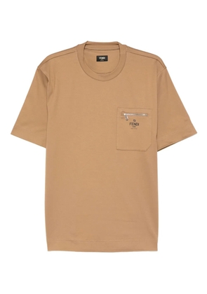 FENDI zip-pocket t-shirt - Brown