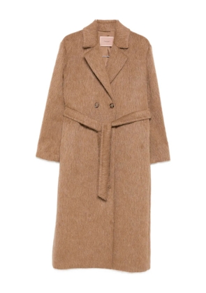 TWINSET double-breasted belted coat - Brown