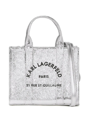 Karl Lagerfeld mini shiny wrinkle tote bag - Grey