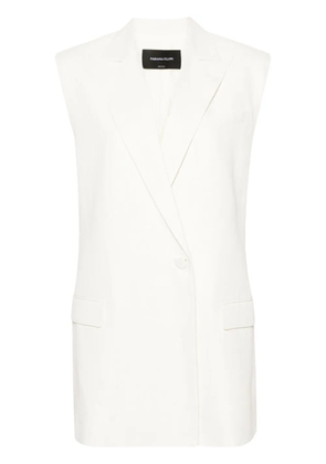 Fabiana Filippi single-breasted linen-blend gilet - White
