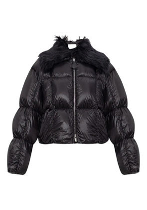 Jil Sander quilted faux-fur-collar jacket - Black