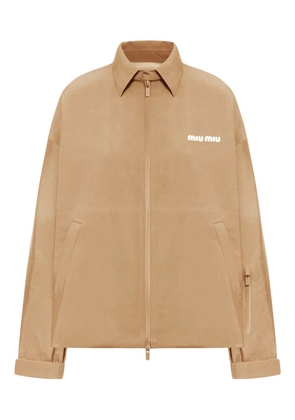Miu Miu zip-up windbreaker - Neutrals