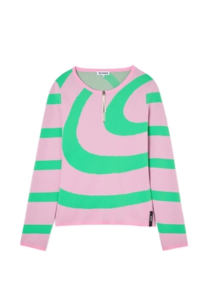 Sunnei zip striped top - Pink