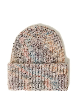 TWINSET speckled ribbed beanie - Neutrals