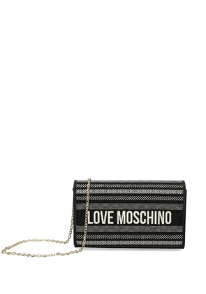 Love Moschino logo-embroidered crossbody bag - Black