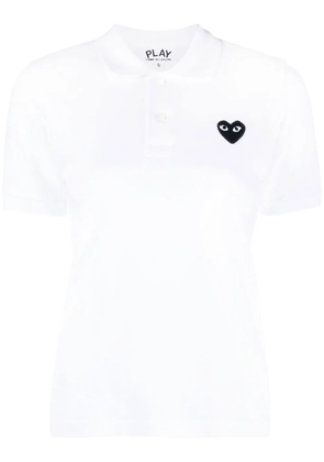 Comme Des Garçons Play appliqué-detail short-sleeve polo shirt - White