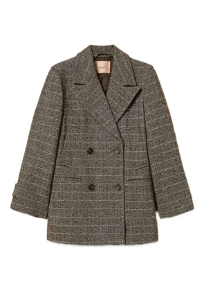 TWINSET herringbone double-breasted coat - Brown