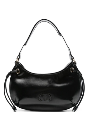 TWINSET curved-handle leather shoulder bag - Black