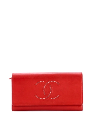 CHANEL Pre-Owned Timeless CC Flap Wallet Studded Calfskin Long small wallets - Red