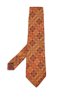 Ferragamo Pre-Owned patterned-jacquard silk tie - Brown