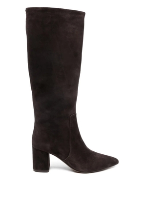 TWINSET pointed-toe suede knee-high boots - Brown