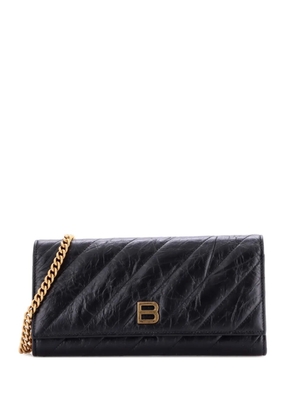 Balenciaga Pre-Owned Crush Wallet on Chain Quilted Leather crossbody bag - Black