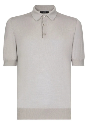 Dolce & Gabbana fine-knit polo shirt - Grey