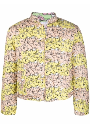 Comme Des Garçons Shirt logo-print padded jacket - Yellow