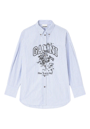 GANNI stripe graphic shirt - Blue