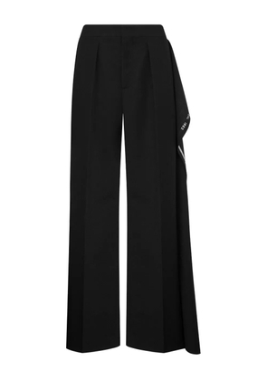 Moschino pleated ruffle-detail trousers - Black