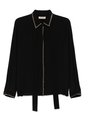 Elie Saab stud-embellished silk shirt - Black