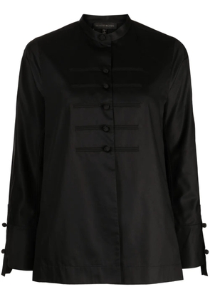 SHIATZY CHEN knotted-button poplin shirt - Black