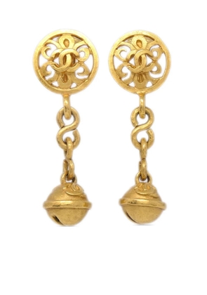 CHANEL Pre-Owned 1995 Bell clip-on drop earrings - Gold
