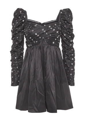 Self-Portrait pre-owned puff sleeves sequins mini dress - Black