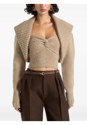 Manière De Voir Emya twisted bandeau shawl top - Neutrals