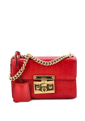 Gucci Pre-Owned Padlock Shoulder Bag Guccissima Leather Small crossbody bag - Red