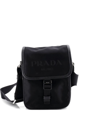 Prada Pre-Owned Logo Buckle Messenger Bag Nylon crossbody bag - Black
