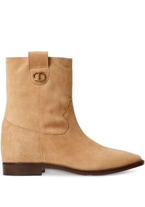 TWINSET suede ankle boots - Brown