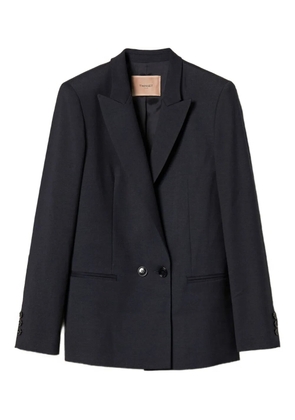TWINSET double-breasted wool-blend blazer - Blue