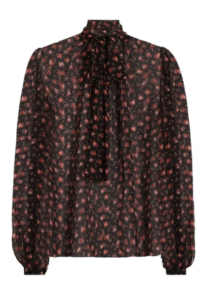Dolce & Gabbana tie-neck floral blouse - Black